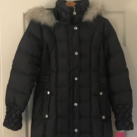 PUFFER DOWN COAT by Betsey Johnson in color steel gray in size M - Picture 2 of 5